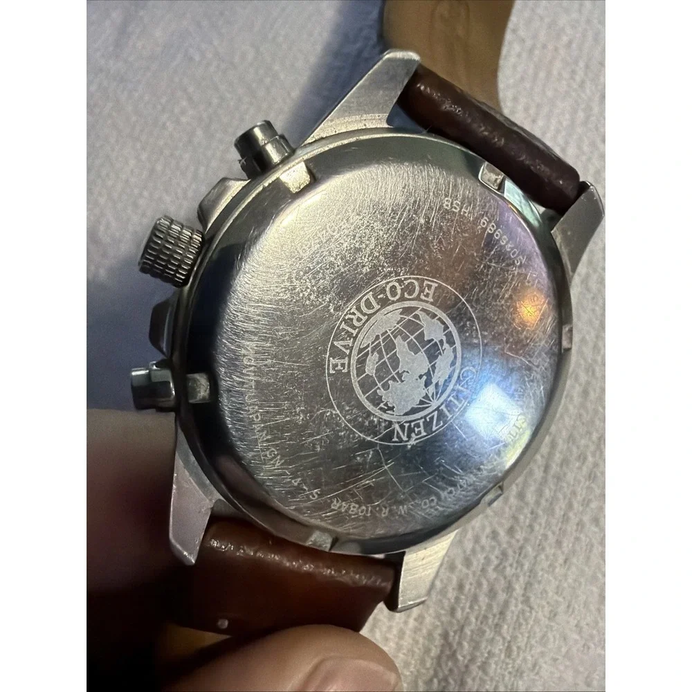 Citizen Eco-Drive Chronograph Men's Watch Black Solar Powered Quartz Military